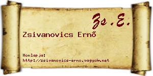 Zsivanovics Ernő névjegykártya